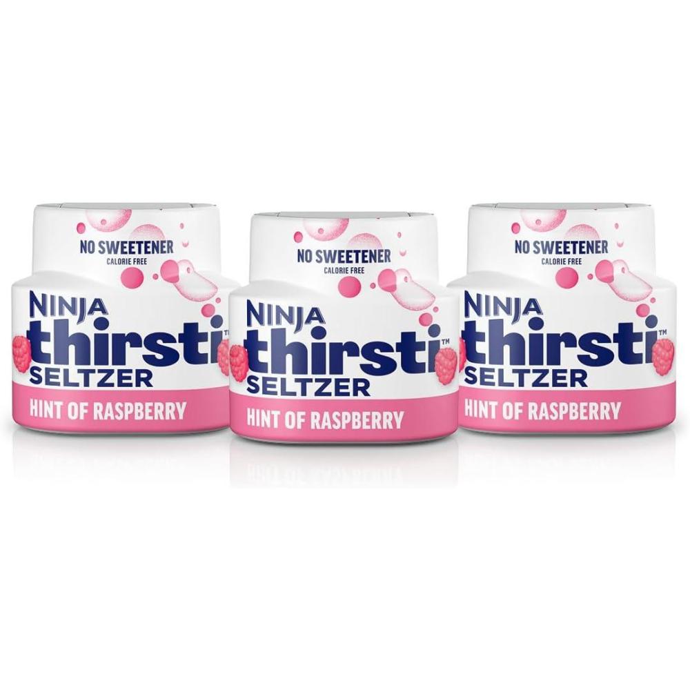 imageNinja Thirsti Flavored Water Drops  SELTZER Raspberry Crisp and Refreshing Sparkling Water Zero Calories Zero Sugar Zero Sweeteners Makes 20 12oz drinks 3 Pack WCFRASPAMRaspberry