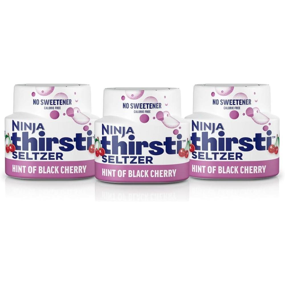 imageNinja Thirsti Flavored Water Drops  SELTZER Raspberry Crisp and Refreshing Sparkling Water Zero Calories Zero Sugar Zero Sweeteners Makes 20 12oz drinks 3 Pack WCFRASPAMBlack Cherry
