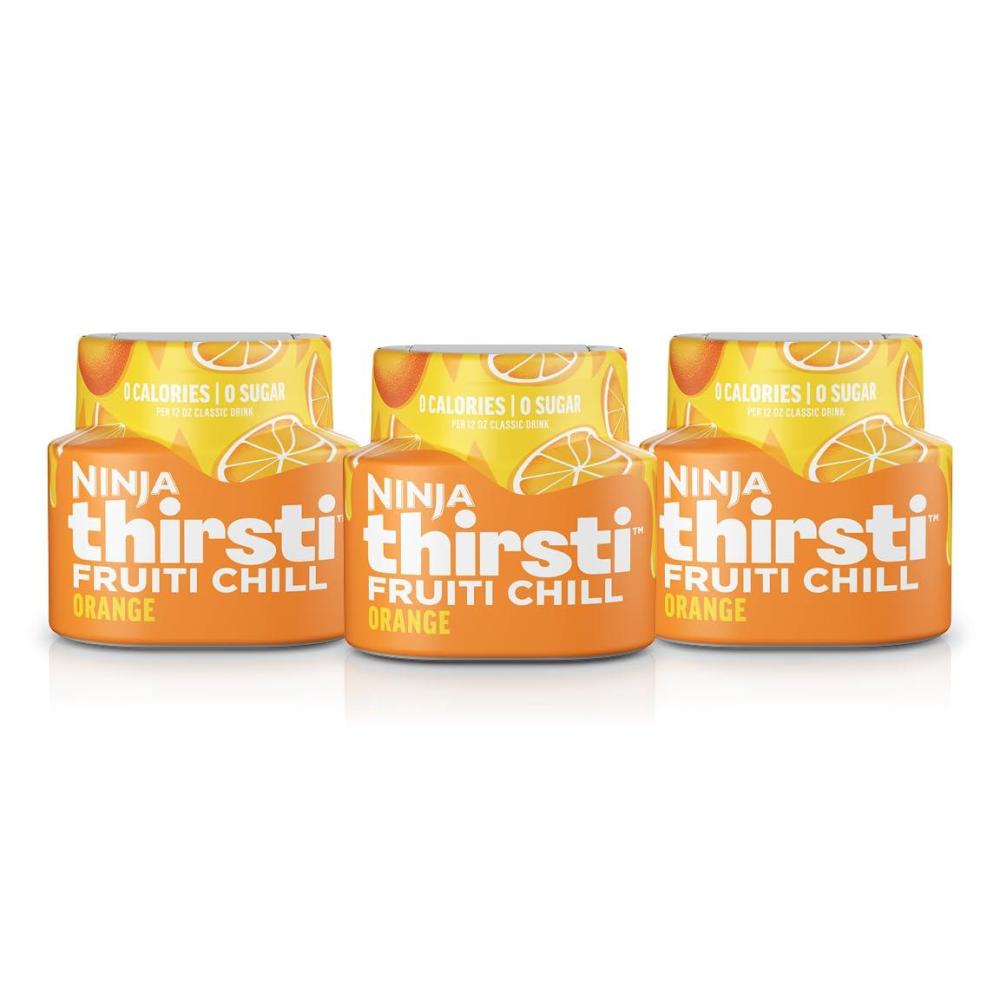 imageNinja Thirsti Flavored Water Drops FRUITI CHILL Orange Bold Fruit Flavor Sparkling or Still Zero Calories Zero Sugar Makes 17 12oz drinks 3 Pack WCFOTNGAMOrange