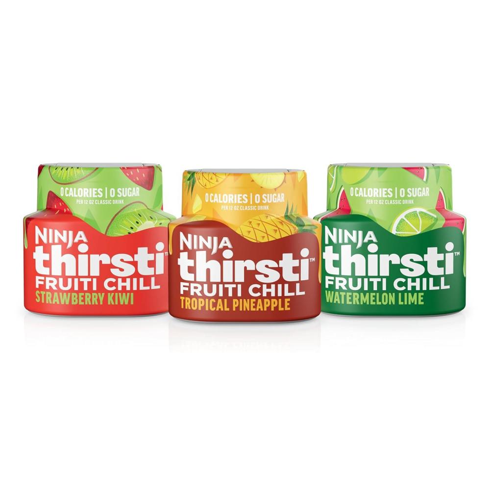 imageNinja Thirsti Flavored Water Drops FRUITI CHILL Orange Bold Fruit Flavor Sparkling or Still Zero Calories Zero Sugar Makes 17 12oz drinks 3 Pack WCFOTNGAMFruiti Variety Pack