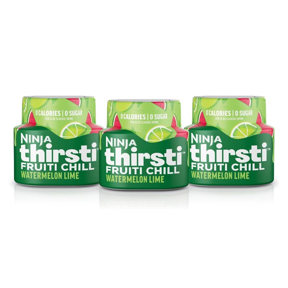imageNinja Thirsti Flavored Water Drops FRUITI CHILL Orange Bold Fruit Flavor Sparkling or Still Zero Calories Zero Sugar Makes 17 12oz drinks 3 Pack WCFOTNGAMWatermelon Lime