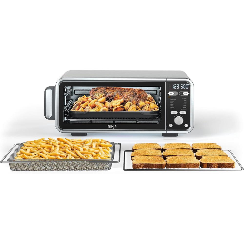 imageNinja Toaster Oven Air Fryer Thermometer Toaster Oven Air Fryer Combo Stainless Steel Quick meals Fries Frozen Food Air Fry Dehydrate Reheat 13in1Less Oil Flip Away Oven Foodi SP35113in1