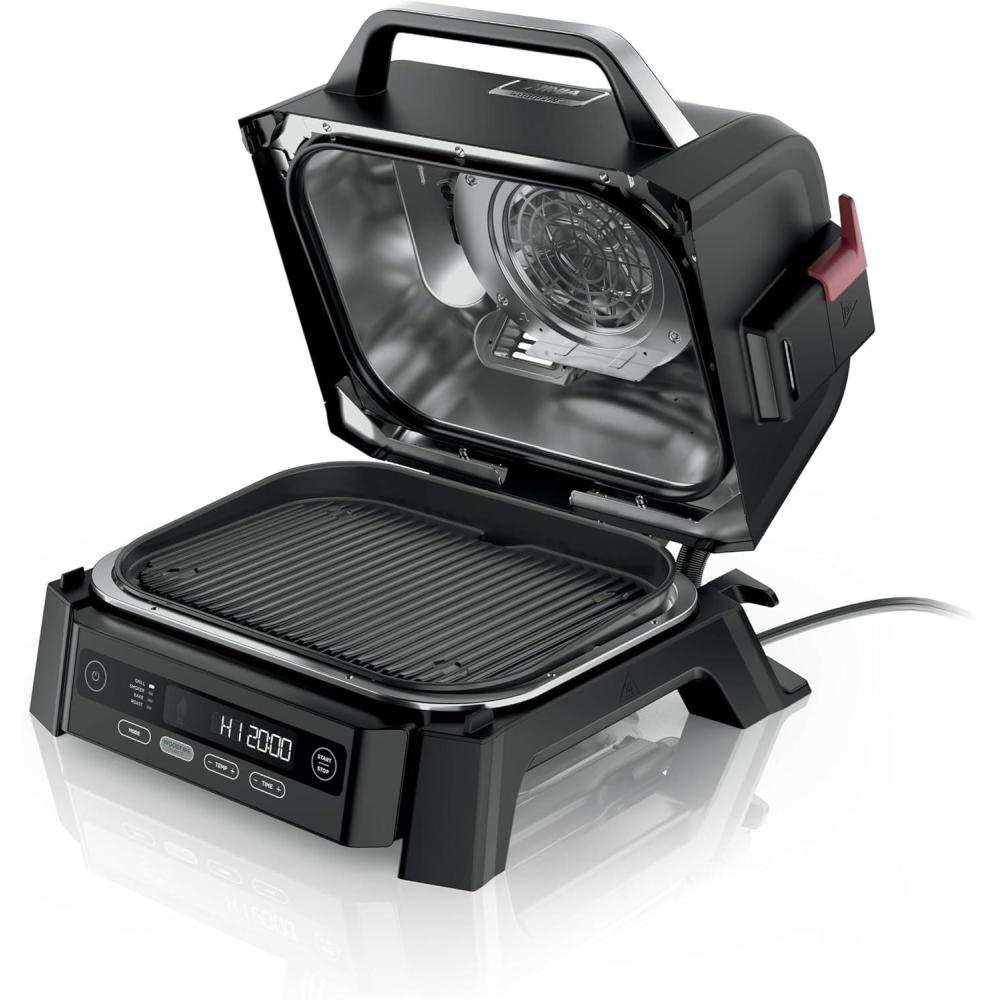 imageNinja Woodfire Outdoor Grill ampamp Smoker 4in1 Functionality Grill Smoke Bake Roast Authentic Woodfire Flavors Electric Heat OG3014in1 Grill Smoker