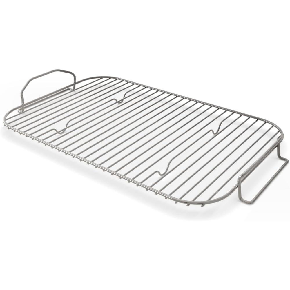 imageNinja XSKRSTRKXL Woodfire Roast ampamp Smoke Rack Compatible with OG800 and OG900 Series Elevates Food for AllAround Charring and Smoke Absorption Increased Airflow Steel Smoking Rack Silver1693 x 992