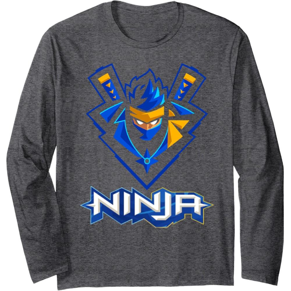 imageReas Ninja  logo ninja for Fans of the Ninja Lovers Long Sleeve TShirtDark Heather Grey