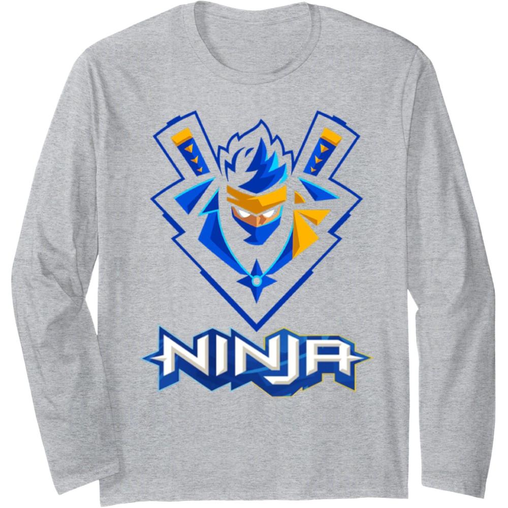 imageReas Ninja  logo ninja for Fans of the Ninja Lovers Long Sleeve TShirtHeather Grey