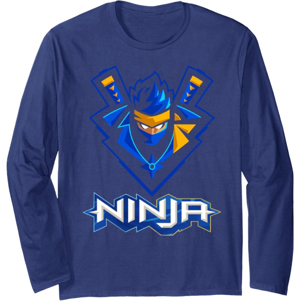 imageReas Ninja  logo ninja for Fans of the Ninja Lovers Long Sleeve TShirtNavy Blue