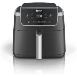 Ninja | Air Fryer | 4-in-1 Pro Air Fry, Roast, Reheat, Dehydrate | 5QT Capacity fits up to 4lbs of French Fries | 400F Max Temp | Nonstick Basket & Crisper Plate | 120V | Grey | AF141(5 QT MAX)