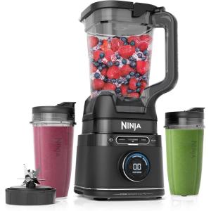 Ninja | All-in-One Blender & Food Processor | Best for Smoothies, Cookie Dough, Salsas, Cole Slaw & More | BlendSense Intelligence for Perfectly Smooth Results | 1800 Watt | Black | TB401(Power Blender + Cups)