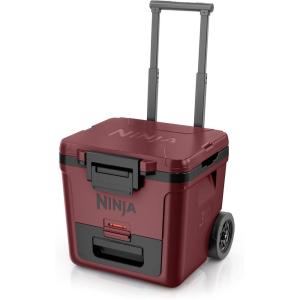 Ninja | Cooler | FrostVault 30QT Cooler with Wheels | Insulated with Temp Dry Storage Drawer | Keeps Ice Cold for Days | for The Beach, Camping, Picnics & More | Birch Beige | FB230CS(Merlot)