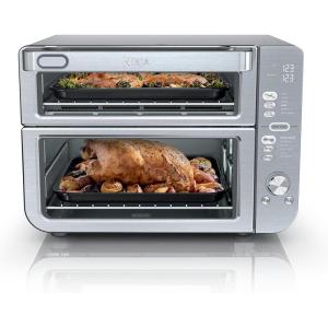 Ninja Air Fryer & Toaster Oven | Double Stack XL | Countertop Oven | 12-in-1 Fits 4.5lb Chicken & 6lbs of Wings | SmartFinish Cook 2 Different Meals at the Same Time | Stainless Steel | DCT601