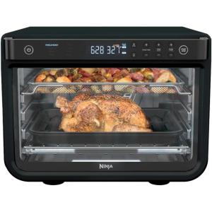 Ninja Air Fryer & Toaster Oven | Prestige Smart XL Countertop Oven | Bakes up to 20 Cookies, Fits up to a 12lb Turkey | Pizza, Toast, Bake, Air Fry & Reheat | 1800 Watts | Stainless Steel | DT501​(8-in-1)