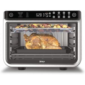 Ninja Air Fryer & Toaster Oven | Prestige Smart XL Countertop Oven | Bakes up to 20 Cookies, Fits up to a 12lb Turkey | Pizza, Toast, Bake, Air Fry & Reheat | 1800 Watts | Stainless Steel | DT501​(10-in-1)