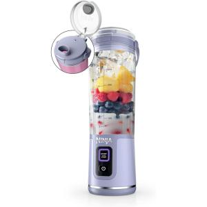 Ninja BC151CR Blast Portable Blender, Cordless, 18oz. Vessel, Personal Blender-for Shakes & Smoothies, BPA Free, Leakproof-Lid & Sip Spout, USB-C Rechargeable, Dishwasher Safe Parts, Cranberry Red(Muted Lavender)