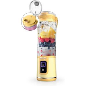 Ninja BC151CR Blast Portable Blender, Cordless, 18oz. Vessel, Personal Blender-for Shakes & Smoothies, BPA Free, Leakproof-Lid & Sip Spout, USB-C Rechargeable, Dishwasher Safe Parts, Cranberry Red(Lemon Meringue)