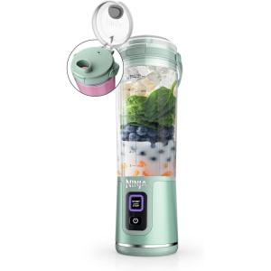 Ninja BC151CR Blast Portable Blender, Cordless, 18oz. Vessel, Personal Blender-for Shakes & Smoothies, BPA Free, Leakproof-Lid & Sip Spout, USB-C Rechargeable, Dishwasher Safe Parts, Cranberry Red(Mint)