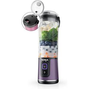 Ninja BC151CR Blast Portable Blender, Cordless, 18oz. Vessel, Personal Blender-for Shakes & Smoothies, BPA Free, Leakproof-Lid & Sip Spout, USB-C Rechargeable, Dishwasher Safe Parts, Cranberry Red(Metallic Purple)