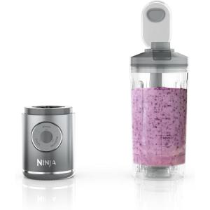 Ninja Blast Max, Portable & Personal Blender + Twist & Go, Smoothie, Blend, Ice Crush, 3 Programs, Cordless, 22 oz removable Vessel, Dishwasher Safe, Leakproof, Grey, BC251GY(Silver)