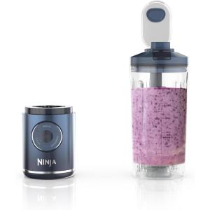 Ninja Blast Max, Portable & Personal Blender + Twist & Go, Smoothie, Blend, Ice Crush, 3 Programs, Cordless, 22 oz removable Vessel, Dishwasher Safe, Leakproof, Grey, BC251GY(Navy)