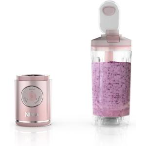 Ninja Blast Max, Portable & Personal Blender + Twist & Go, Smoothie, Blend, Ice Crush, 3 Programs, Cordless, 22 oz removable Vessel, Dishwasher Safe, Leakproof, Grey, BC251GY(Pink)