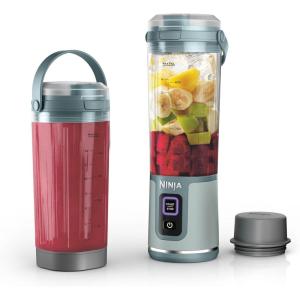 Ninja Blast Portable Blender & Accessories, Cordless, 18oz. Vessel, Personal Blender for Shakes & Smoothies, Leakproof Lid & Sip Spout, USB-C Cord, Dishwasher Safe Parts, BPA Free, Grey, CL155AGY(Blender + 2 Vessels – Sage)