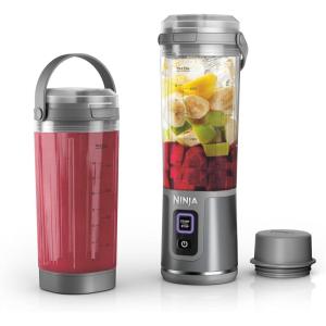 Ninja Blast Portable Blender & Accessories, Cordless, 18oz. Vessel, Personal Blender for Shakes & Smoothies, Leakproof Lid & Sip Spout, USB-C Cord, Dishwasher Safe Parts, BPA Free, Grey, CL155AGY(Blender + 2 Vessels – Grey)