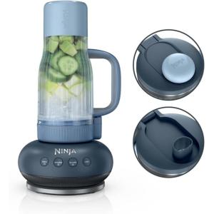 Ninja BlendBOSS | Personal Smoothie Blender & Tumbler | 26oz Travel Tumbler w/Leakproof Lid & Intergrated Chug Spout | AutoIQ Technololgy | 1200 Peak Watt | Blue Rasberry | DB301BLBRN | (NEW)(Cyberspace)