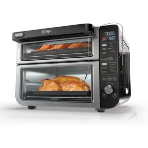 Ninja DCT451 12-in-1 Smart Double Oven with FlexDoor, Thermometer, FlavorSeal, Smart Finish, Rapid Top Convection and Air Fry Bottom , Stainless Steel(12-in-1 with Thermometer)