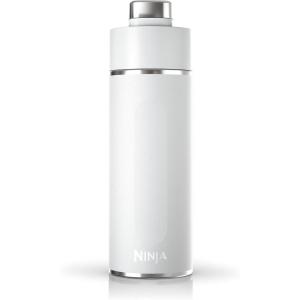 Ninja DW2401BL Thirsti 24oz Travel Water Bottle, For Carbonated Sparkling Drinks, Colder and Fizzier Longer, Leak Proof, 24 Hrs Cold, Dishwasher Safe, Stainless Steel Insulated Tumbler, Storm Blue(White)