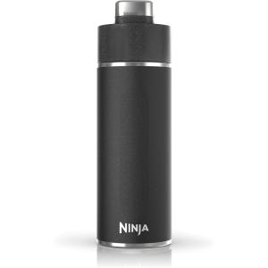 Ninja DW2401MT Thirsti 24oz Travel Water Bottle, For Carbonated Sparkling Drinks, Colder and Fizzier Longer, Leak Proof, 24 Hrs Cold, Dishwasher Safe, Stainless Steel Insulated Tumbler, Seafoam Blue(Black)