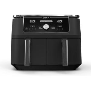 Ninja DZ201 Foodi 8 Quart 6-in-1 DualZone 2-Basket Air Fryer with 2 Independent Frying Baskets, Match Cook & Smart Finish to Roast, Broil, Dehydrate & More for Quick, Easy Meals, Grey(10QT GREY)