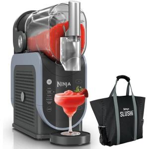 Ninja FS301 SLUSHi 88 oz. Frozen Drink & Slushie Machine (Renewed) Bundle with Ninja SLUSHi Travel Party Tote Black