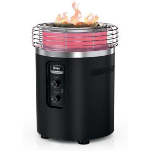 Ninja |Fireside360™ | Outdoor Heater & Fire Pit| 3 Modes: Flame, Heat, Flame & Heat| Portable for Patio, Deck, Camping, Beach | Easy Control Flames & Heat| Push to Start Ignition| Stone | OF101ST(Black)