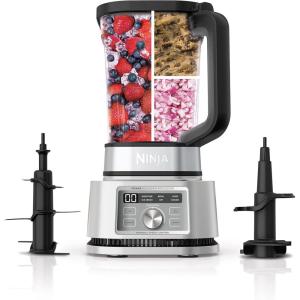 Ninja Foodi SS201 Power Blender & Processor. 3-in-1 Crushing Blender, Dough Mixer, and Food Processor 1400WP smartTORQUE 6 Auto-iQ Presets