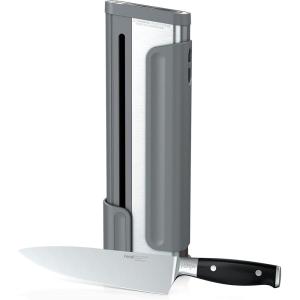 Ninja K30118 Foodi NeverDull System 7-Inch Santoku Knife, Premium, German Stainless Steel, Black(Sharpener + Chef Knife)