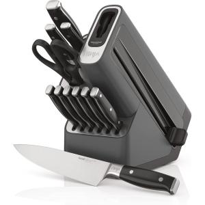 Ninja Knife Set, Knife Sharpener, Knife Block Set, Stainless Steel Knives, 14 Piece Set, Steak Knives, Chef Knives and More, Foodi NeverDull, Black, K32014​(Black)