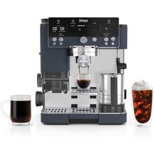 Ninja Luxe Café Premier Series, Espresso Machine, Drip Coffee Maker & Rapid Cold Brew, Integrated Grinder, Assisted Tamper, Hands-Free Frother, for Cappuccinos & Lattes, Cyberspace, ES601CY(Cyberspace)