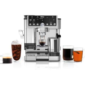 Ninja Luxe Café Pro Series, Espresso Machine, Drip Coffee, Cold Brew, Hot Water, Integrated Tamper, Built-in Grinder, Hands-Free Frother for Cappuccinos, Lattes, Americanos, Dairy or Non-Dairy, ES701