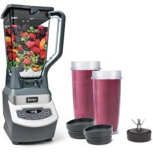 Ninja Mega Kitchen System, 1500W, 72 oz. Full-Size Blender & 8-Cup Food Processor with (2) 16 oz. To-Go Cups, Total Crushing Technology – Smoothies, Ice Crushing, Purees, Dough & More, Black, BL770(Pitcher + (2) 16 oz. Cups)