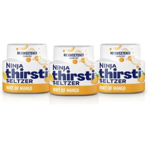 Ninja Thirsti Flavored Water Drops , SELTZER Raspberry, Crisp and Refreshing Sparkling Water, Zero Calories, Zero Sugar, Zero Sweeteners, Makes 20, 12oz drinks, 3 Pack, WCFRASPAM(Mango)