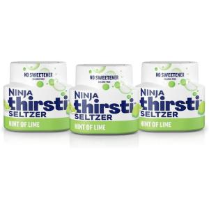 Ninja Thirsti Flavored Water Drops , SELTZER Raspberry, Crisp and Refreshing Sparkling Water, Zero Calories, Zero Sugar, Zero Sweeteners, Makes 20, 12oz drinks, 3 Pack, WCFRASPAM(Lime)