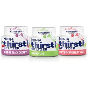 Ninja Thirsti Flavored Water Drops , SELTZER Raspberry, Crisp and Refreshing Sparkling Water, Zero Calories, Zero Sugar, Zero Sweeteners, Makes 20, 12oz drinks, 3 Pack, WCFRASPAM(Variety Pack)
