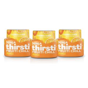 Ninja Thirsti Flavored Water Drops, FRUITI CHILL Orange, Bold Fruit Flavor, Sparkling or Still, Zero Calories, Zero Sugar, Makes 17, 12oz drinks, 3 Pack, WCFOTNGAM(Orange)