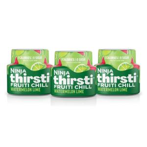 Ninja Thirsti Flavored Water Drops, FRUITI CHILL Orange, Bold Fruit Flavor, Sparkling or Still, Zero Calories, Zero Sugar, Makes 17, 12oz drinks, 3 Pack, WCFOTNGAM(Watermelon Lime)