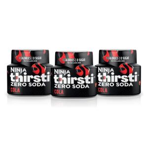 Ninja Thirsti Flavored Water Drops, ZERO SODA Dr. Thirsti, Classic Soda Flavors, Sparkling or Still, Zero Calories, Zero Sugar, Makes 17, 12oz drinks, 3 Pack, WCFDRPPAM(Cola)