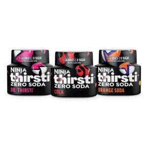 Ninja Thirsti Flavored Water Drops, ZERO SODA Dr. Thirsti, Classic Soda Flavors, Sparkling or Still, Zero Calories, Zero Sugar, Makes 17, 12oz drinks, 3 Pack, WCFDRPPAM(Zero Soda Variety Pack)