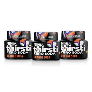 Ninja Thirsti Flavored Water Drops, ZERO SODA Dr. Thirsti, Classic Soda Flavors, Sparkling or Still, Zero Calories, Zero Sugar, Makes 17, 12oz drinks, 3 Pack, WCFDRPPAM(Orange Soda)