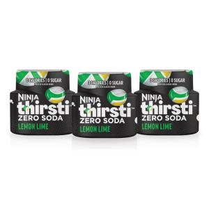 Ninja Thirsti Flavored Water Drops, ZERO SODA Dr. Thirsti, Classic Soda Flavors, Sparkling or Still, Zero Calories, Zero Sugar, Makes 17, 12oz drinks, 3 Pack, WCFDRPPAM(Lemon Lime)