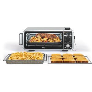 Ninja, Toaster Oven, Air Fryer, Thermometer, Toaster Oven Air Fryer Combo, Stainless Steel, Quick meals, Fries, Frozen Food, Air Fry, Dehydrate, Reheat, 13-in-1,Less Oil, Flip Away Oven, Foodi, SP351(13-in-1 with Thermometer)
