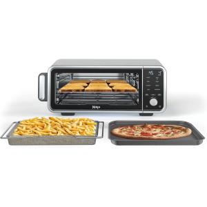 Ninja, Toaster Oven, Air Fryer, Thermometer, Toaster Oven Air Fryer Combo, Stainless Steel, Quick meals, Fries, Frozen Food, Air Fry, Dehydrate, Reheat, 13-in-1,Less Oil, Flip Away Oven, Foodi, SP351(8-in-1)